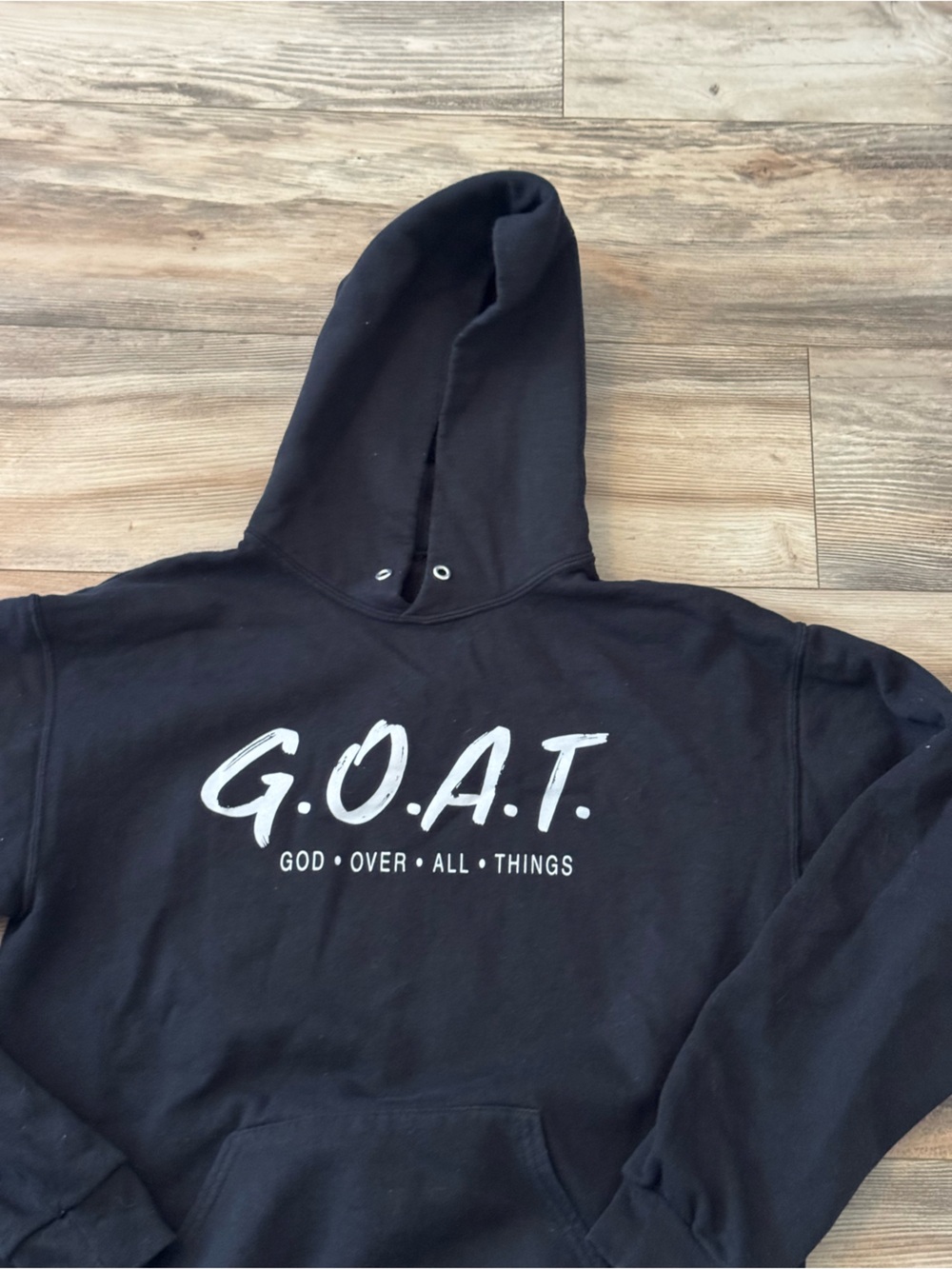 God Over All Things Inspirational Unisex Hoodie Sweatshirt Medium GOAT - Picture 4 of 6